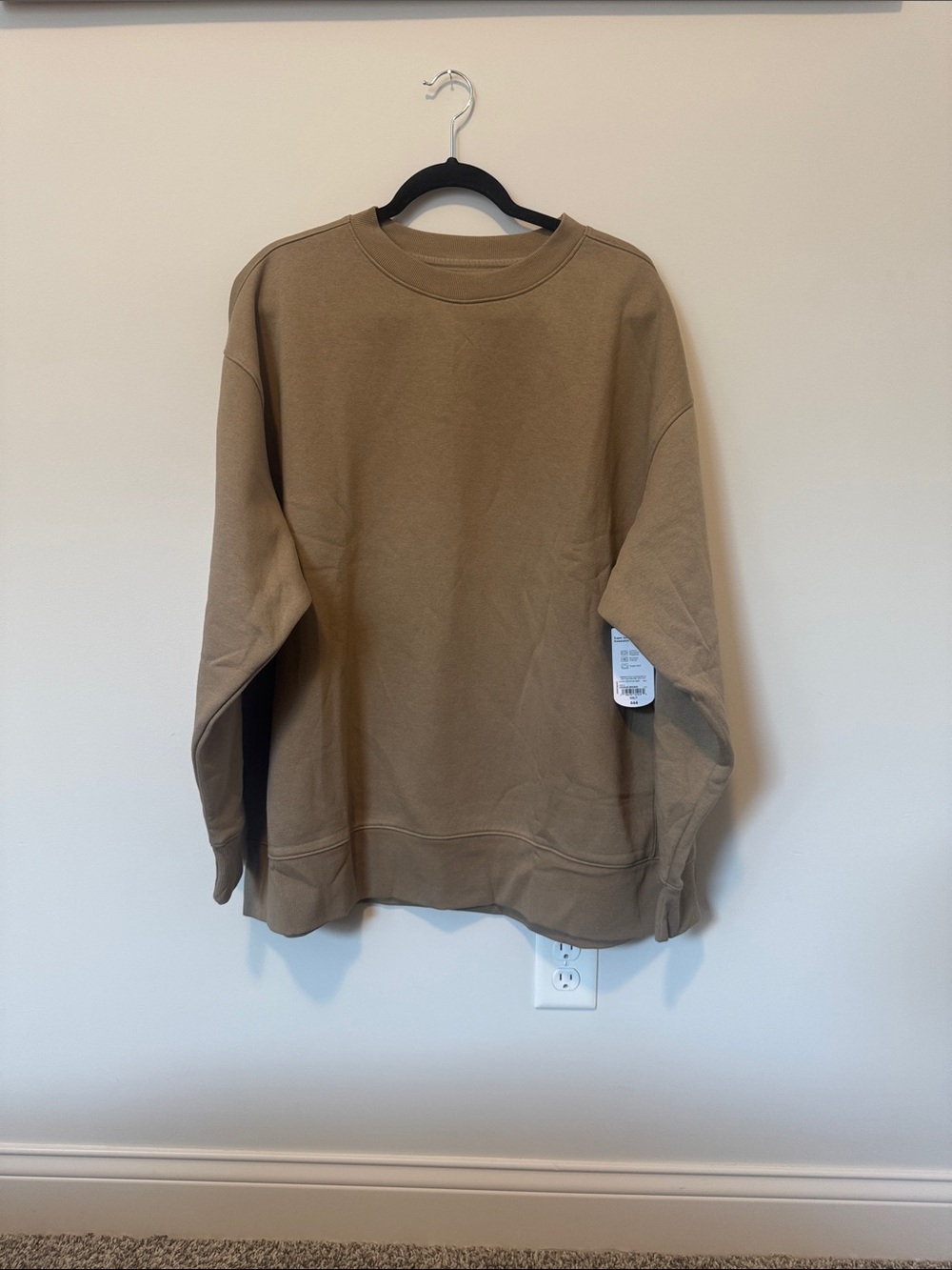 Xersion Super Soft Fleece Crewneck Sweatshirt in Tan